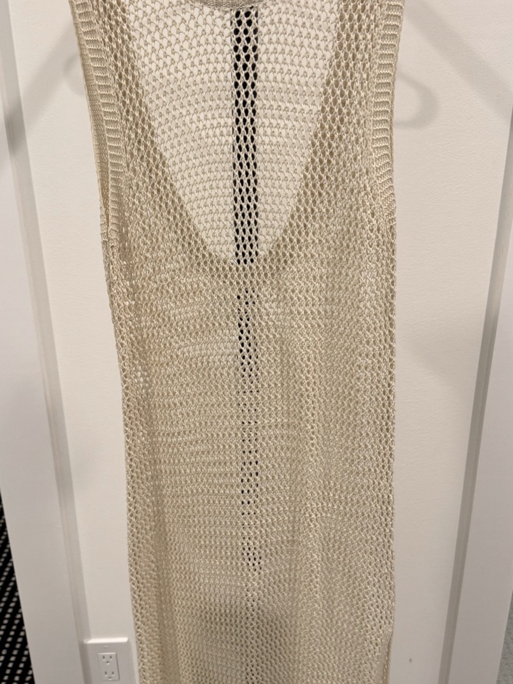 Cha Crochet Maxi Dress in Cream Size Small Like New